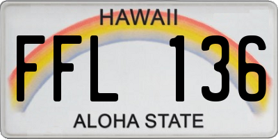 HI license plate FFL136