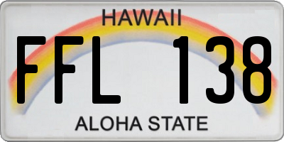 HI license plate FFL138