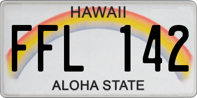 HI license plate FFL142