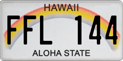 HI license plate FFL144