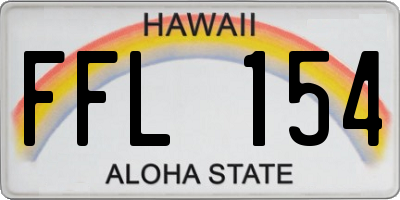 HI license plate FFL154