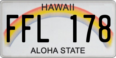 HI license plate FFL178