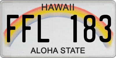 HI license plate FFL183