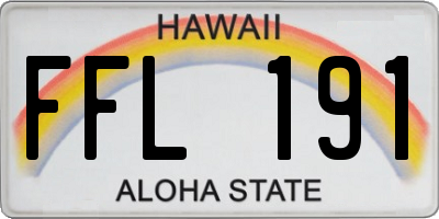 HI license plate FFL191