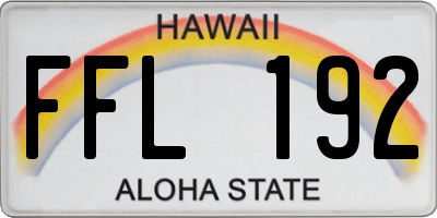 HI license plate FFL192