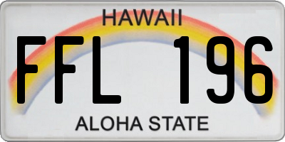 HI license plate FFL196