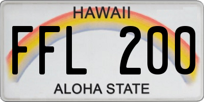 HI license plate FFL200