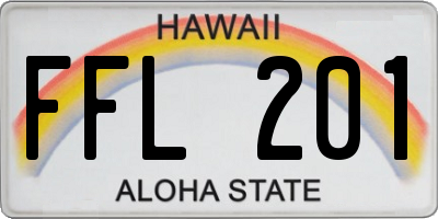 HI license plate FFL201