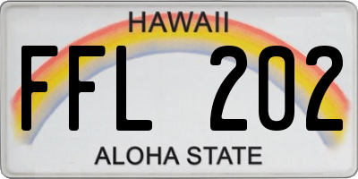 HI license plate FFL202