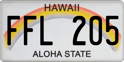 HI license plate FFL205