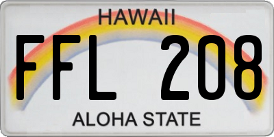 HI license plate FFL208
