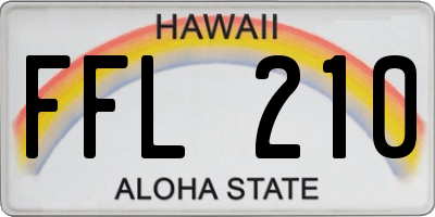 HI license plate FFL210