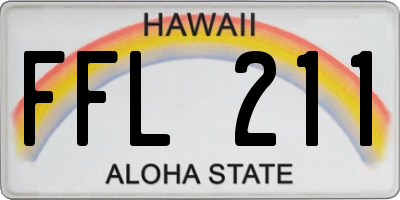 HI license plate FFL211