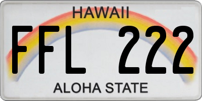 HI license plate FFL222