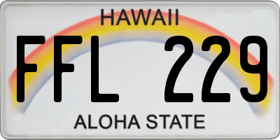 HI license plate FFL229