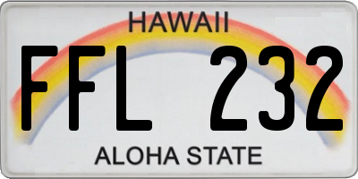 HI license plate FFL232