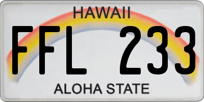 HI license plate FFL233
