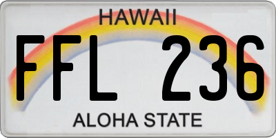 HI license plate FFL236