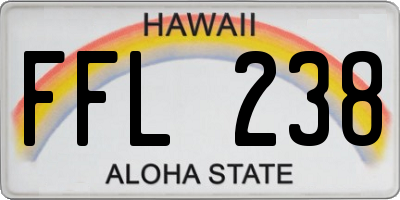 HI license plate FFL238