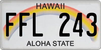 HI license plate FFL243