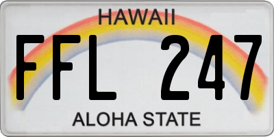 HI license plate FFL247