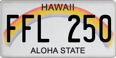 HI license plate FFL250