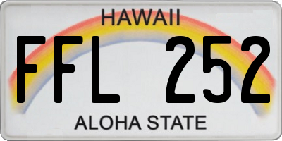 HI license plate FFL252