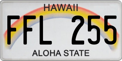HI license plate FFL255