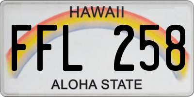 HI license plate FFL258