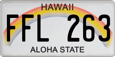HI license plate FFL263