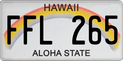 HI license plate FFL265