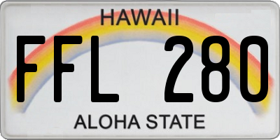 HI license plate FFL280