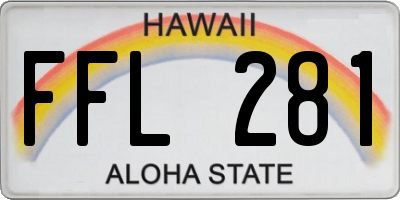 HI license plate FFL281