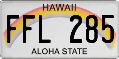 HI license plate FFL285