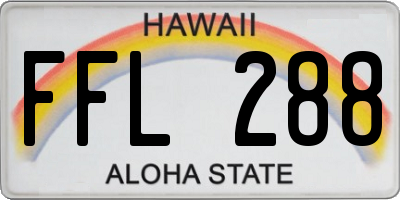 HI license plate FFL288