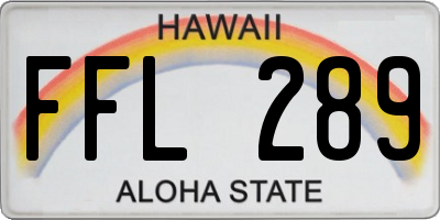 HI license plate FFL289