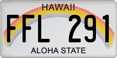HI license plate FFL291