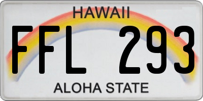 HI license plate FFL293