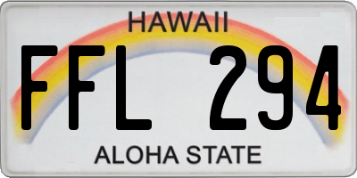 HI license plate FFL294