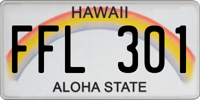 HI license plate FFL301
