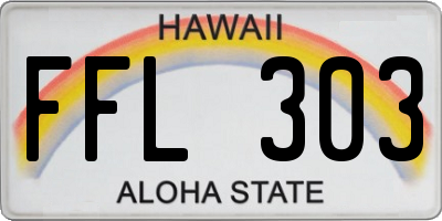 HI license plate FFL303