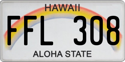 HI license plate FFL308
