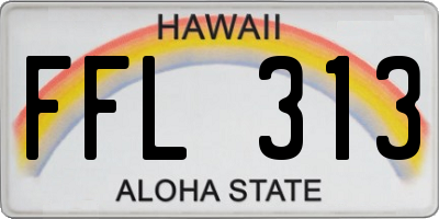 HI license plate FFL313