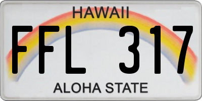 HI license plate FFL317