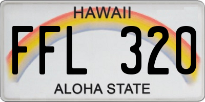 HI license plate FFL320