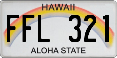 HI license plate FFL321