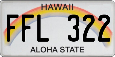 HI license plate FFL322