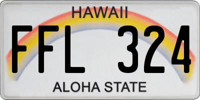 HI license plate FFL324