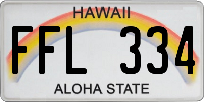HI license plate FFL334
