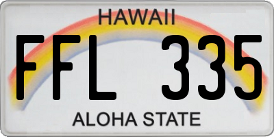 HI license plate FFL335